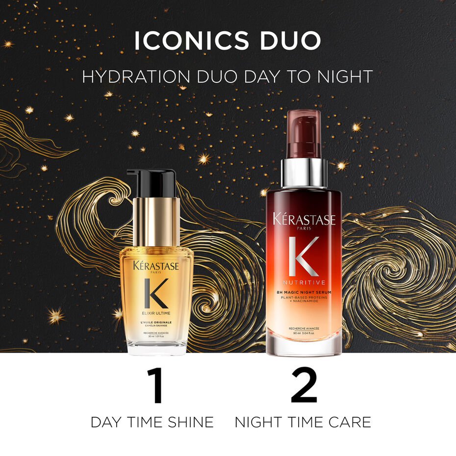 Nutritive 8h Magic Night Serum & ElIxir Ultime Hair Oil Luxury Duo Holiday Gift Set - Pearl Skin Studio